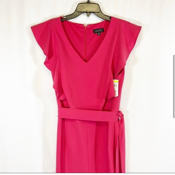 Tahari Pink peplum sleeve jumpsuit - Picture 1 of 4